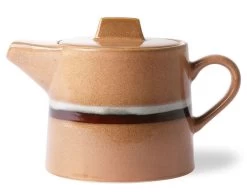 HK Living 70's ACE6881 Stream Theepot 1,2 Liter Aardewerk Oranje-bruin -Keukenproducten Winkel ace6881 eg