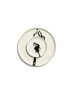 Serax Feast By Ottolenghi Bord S ø 19 Cm H 2 Cm Aardewerk White + Artichoke Black -Keukenproducten Winkel b8921004sgbov