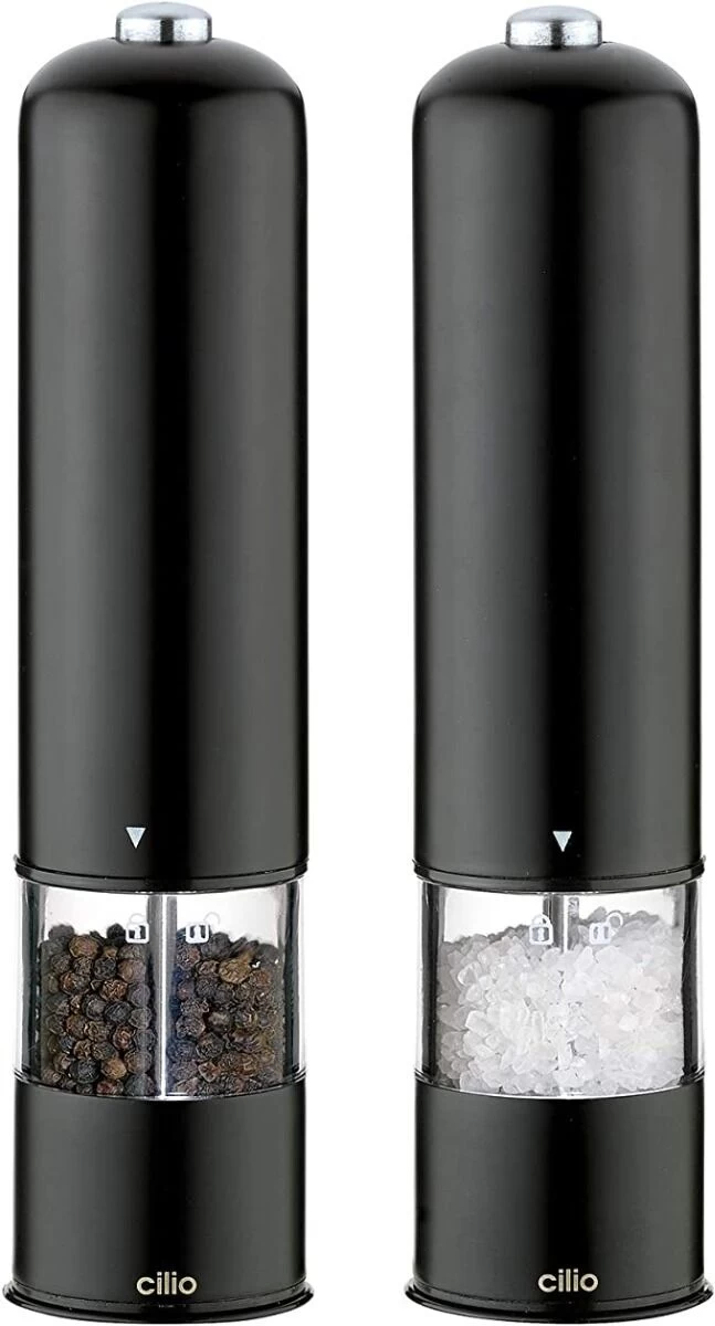 Cilio Bergamo Elektrische Peper- En Zoutmolen 22 Cm Rvs Zwart 3 Cilio Bergamo Elektrische Peper- En Zoutmolen 22 Cm Rvs Zwart