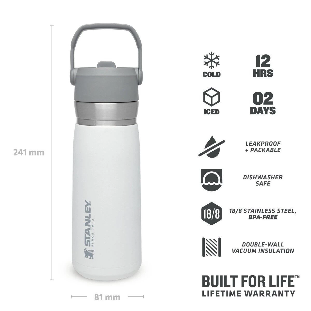 Stanley The IceFlow Flip Straw Water Bottle 650 Ml Polar 4 Stanley The IceFlow Flip Straw Water Bottle 650 Ml Polar - Afbeelding 2