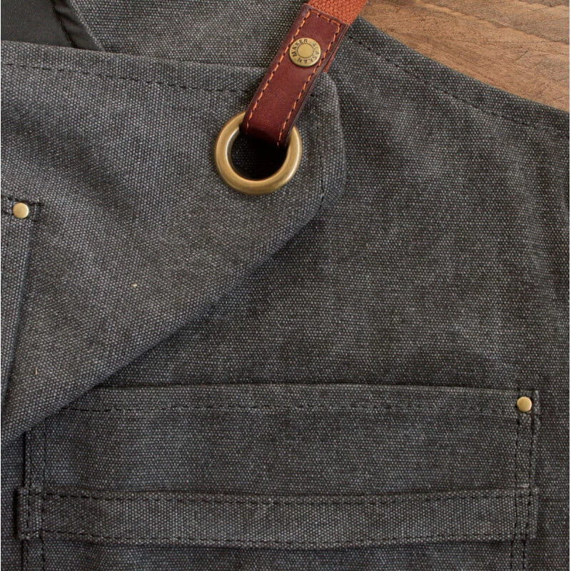 Alaskan Maker N°325 Schort Met Nek- En Middelband Katoen Black 6 Alaskan Maker N°325 Schort Met Nek- En Middelband Katoen Black - Afbeelding 4