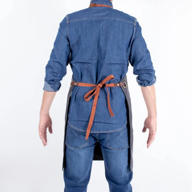 Alaskan Maker N°325 Schort Met Nek- En Middelband Katoen Black 4 Alaskan Maker N°325 Schort Met Nek- En Middelband Katoen Black - Afbeelding 2